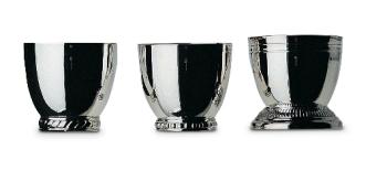 Coquetier perles argent